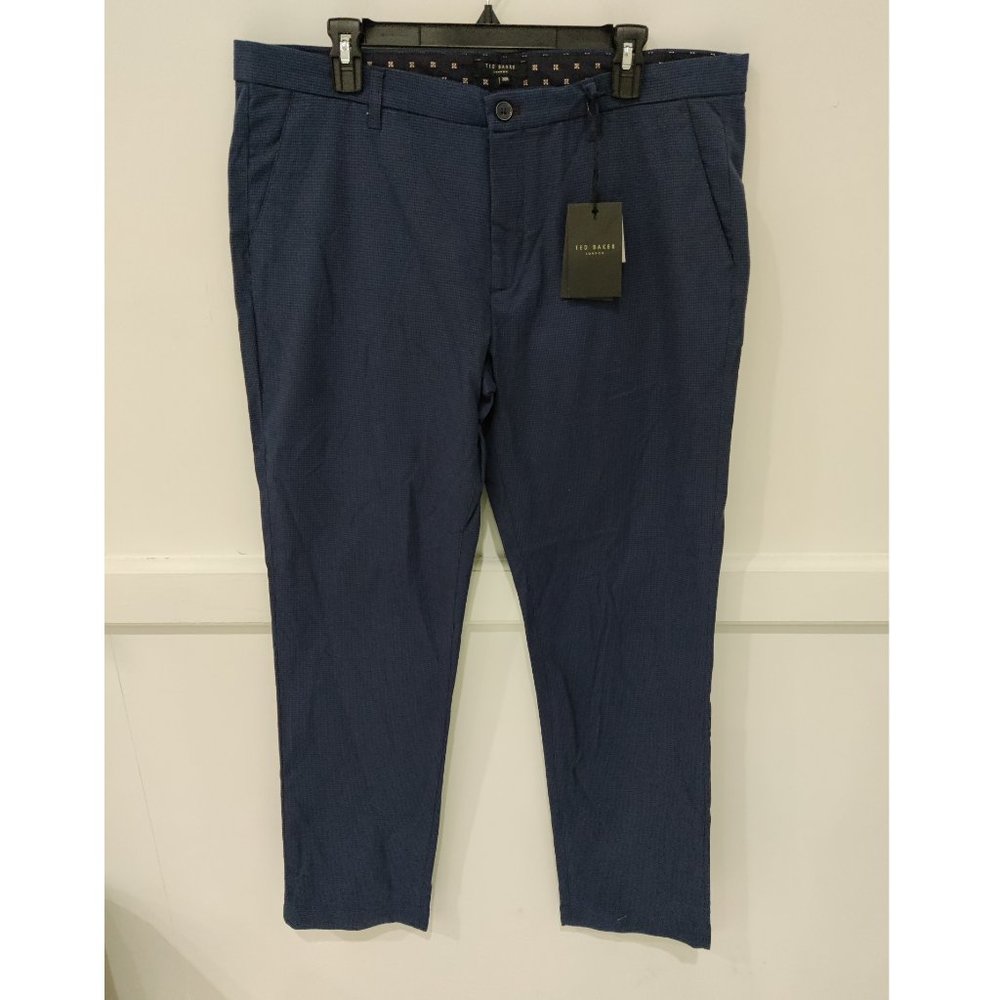 NWT Ted Baker London Men's SLINTEA Semi Plain Trousers Navy Size 38 $175 II355